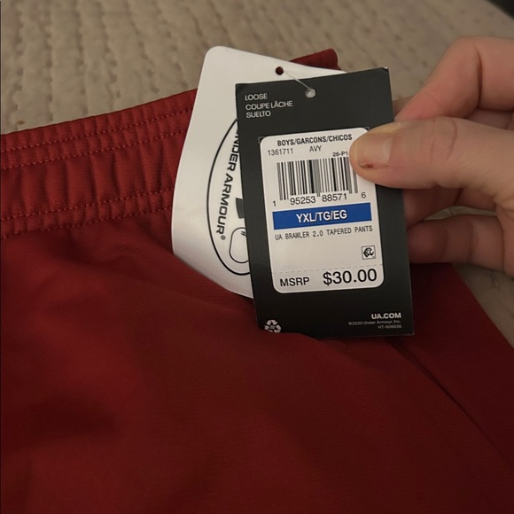 NWT Under Armour Kids red Joggers - Picture 2 of 4